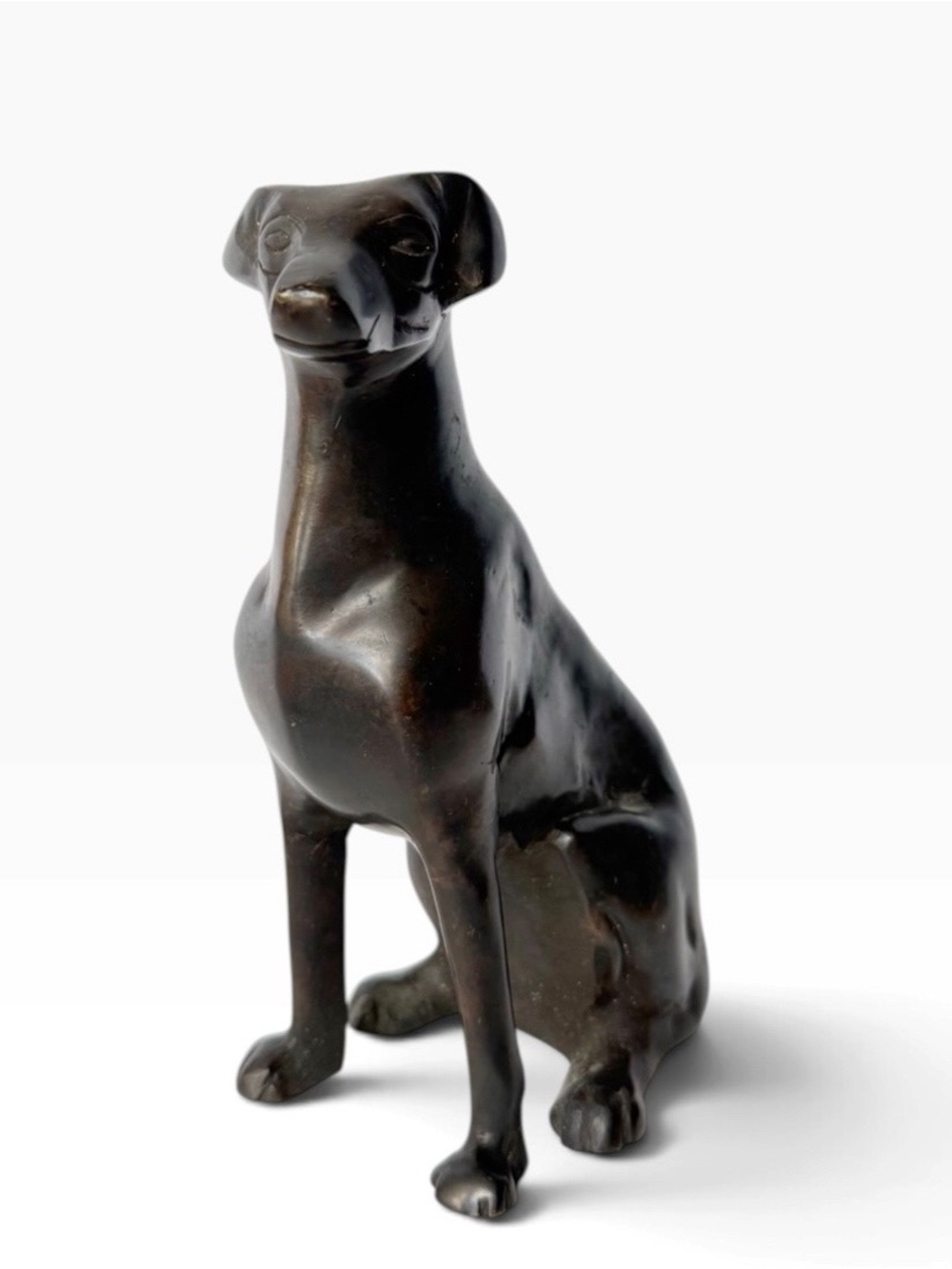 Vintage Bronze Sitting Greyhound Whippet Hound Statue Figurine 7 1/8”